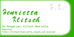 henrietta klitsch business card